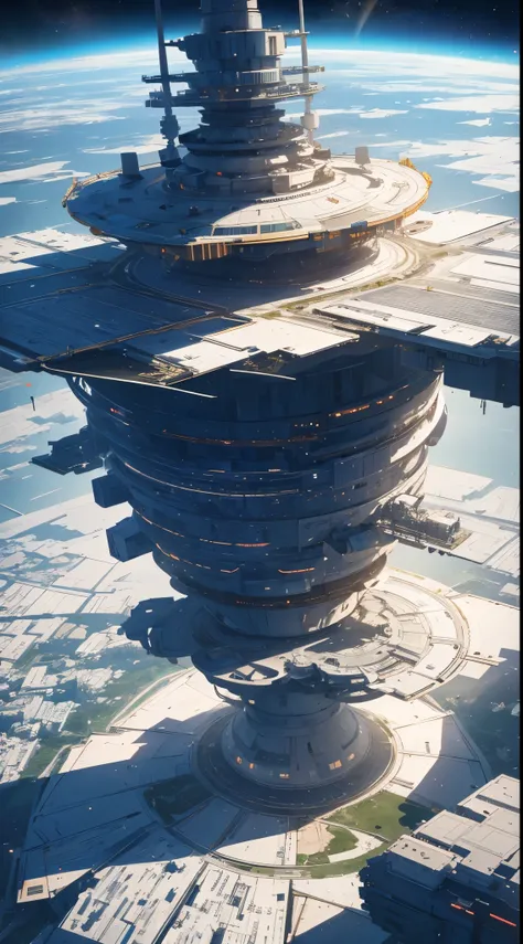 spectacular space view, mega structure, high tech, hypertech,