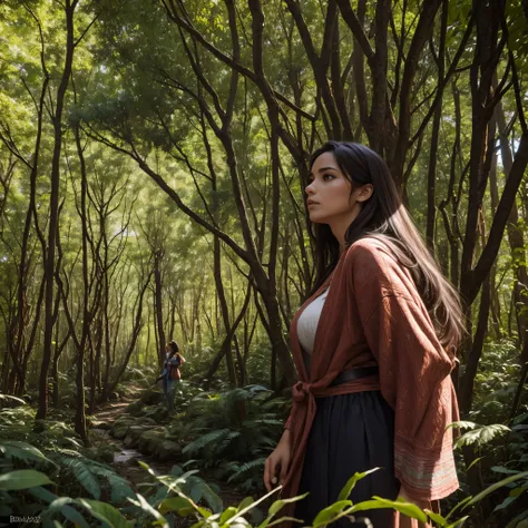 Mujer en el bosque 