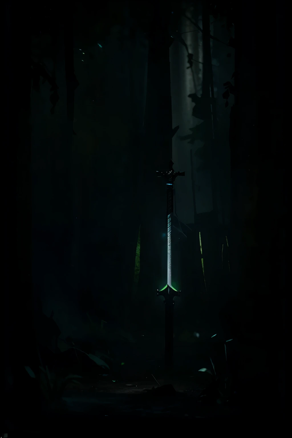 Glowing dark sword