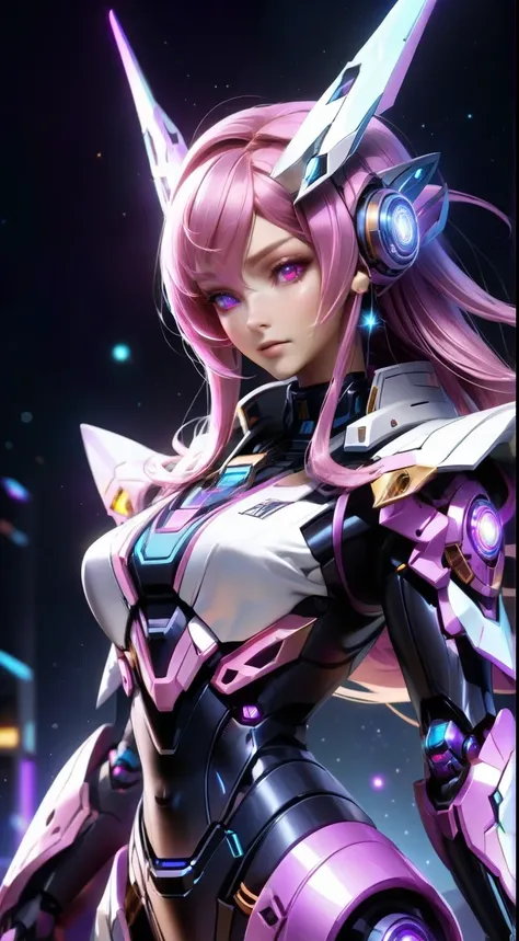 masterpiece,best quality,(photorealistic:1.4),(ultra detailed:1.3), mecha Female Cybernetic Illusionist: An illusionist with cybernetic eyes that project mesmerizing holographic illusions, an optical camouflage cloak, and an AI-assisted showmanship module....