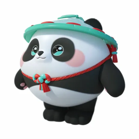 There is a black and white toy，panda，There are faces and eyes，Close-up of toys, Cartoon characters, Lovely character, FBX, Lovely 3 d render, deep sea diver, Lovely! C4D, video game character, game character,Super detailed 3d characters, 3D characters, Kun...