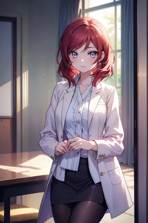 makinishikino, maki nishikino, short hair, (purple eyes:1.1), redhead,happy smile, smile, open your mouth, amazingly beautiful、(...