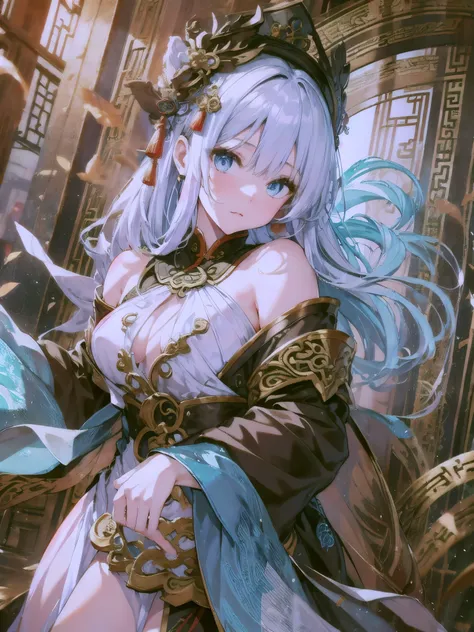 ((highest quality)),(ultra high resolution),(Super detailed),(detailed description),((best CG)),(best work of art),super precision art,amazing drawing art,(Chinese fantasy art with precise details:1.5), (Goddess:1.7),(beautiful and well-shaped face:1.7),((...