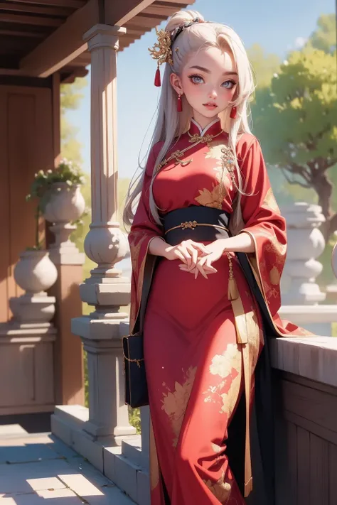 Best quality, masterpiece, high resolution, 1girl, ancient Chinese pink dress, beautiful face, ancient Chinese clothing, bowknot without the original picture, elegant, noble, crown, thin leg, fairy, hair accessory, solo, looking at viewer, smiling, shut up...