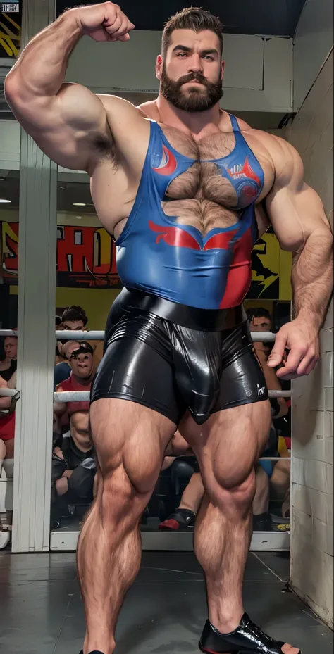 absurderes, hight resolution, 1male people, full body visible (wrestling Magazine covers:1.2), Yaoi(bara) , Stubble,clothes down, matured male, ruggedly handsome face(Zangief), dark eyes, mustache, old face, beefy,thick dark eyebrow, thick eyebrows, Male F...