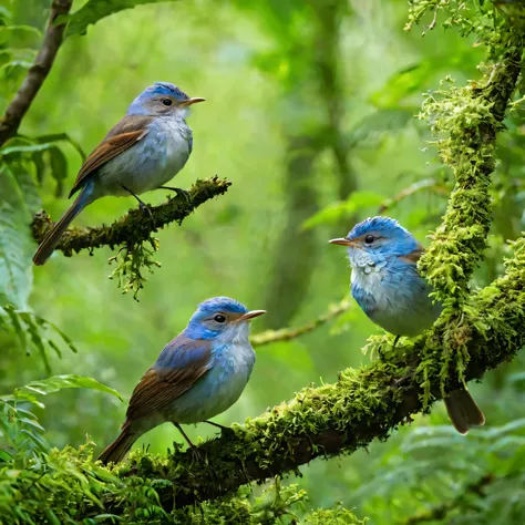 birds in the forest nightingales