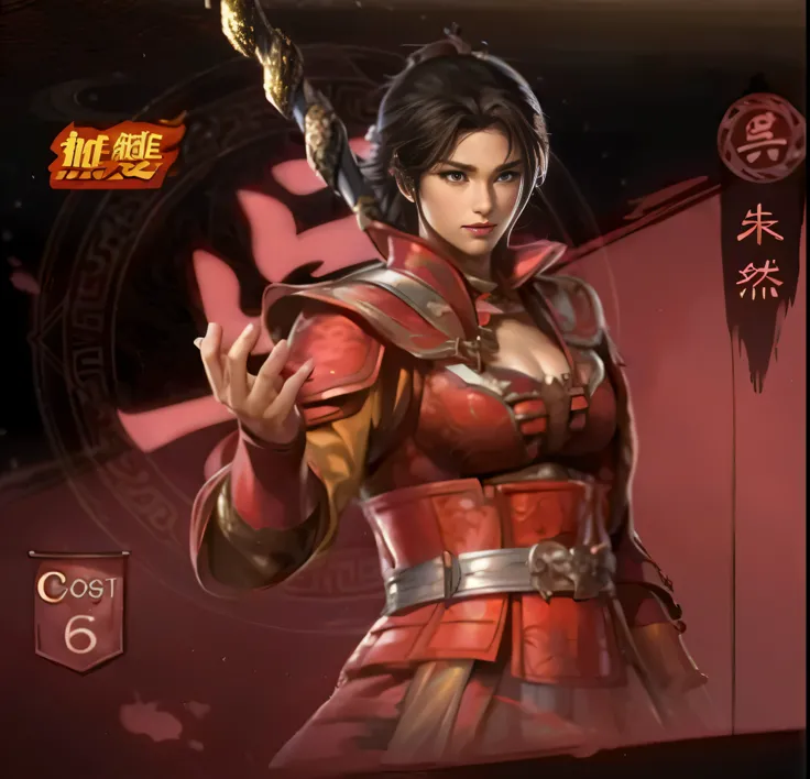 A woman in red clothes holds a sword in her hands, xianxia hero, inspired by trees, full body xianxia, Inspired by Du Qiong, bian lian, Inspired by Cao Zhibai, Inspired by Zhu Lian, Inspired by Puhua, Inspired by Zhou Fang, lady in red armor, Queen of the ...