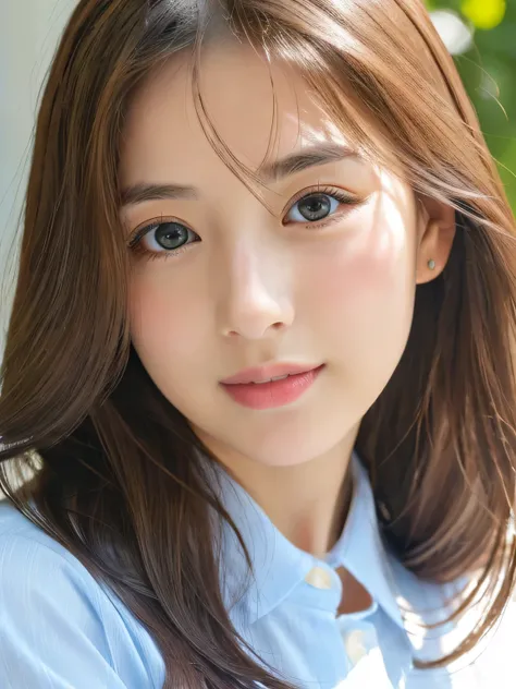 (((32ｋ,high details,high detail、masterpiece,attention to detail,alone))),Raw photo & realistic atmosphere,beautiful dark blue eyes,detailed mouth,glossy lips,thin eyebrows,fine eyes、Soft white skin that shines in every detail、her deep black eyes are so bea...