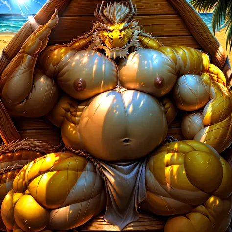 shendu, eastern dragon king, male dragon, eastern dragon, very big muscles, hulking, huge, colossal body,  extremely strong, big abdominal muscles, hefty musclegut, pecs, muscular dad body, Strong and robust musclegut , strong abs, sharp claws, legs,  feet...