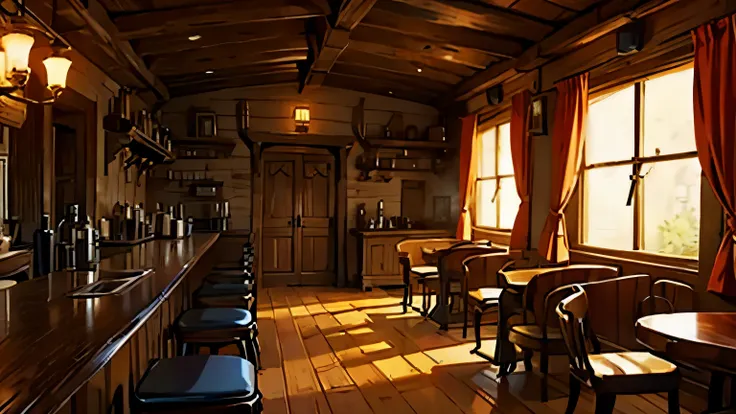 inside saloon, no humans, no persons