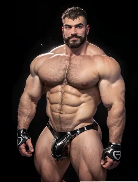 absurderes, hight resolution, 1male people, full body visible (wrestling Magazine covers:1.2), Yaoi(bara) , Stubble,clothes down, matured male, ruggedly handsome face(Zangief), dark eyes, mustache, old face, beefy,thick dark eyebrow, thick eyebrows, Male F...