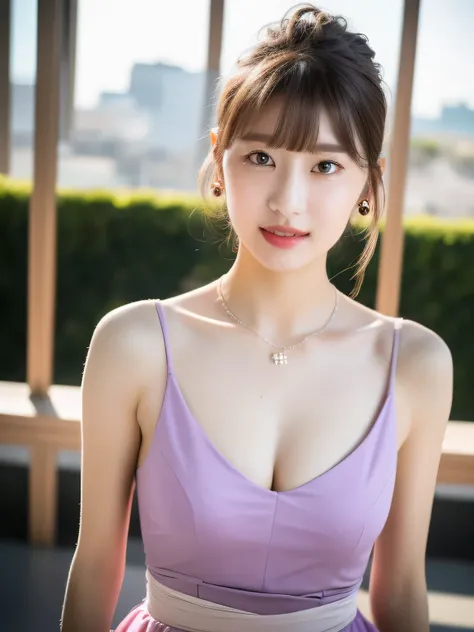 ((highest quality, 8K, masterpiece :1.3)), (realistic, Photoreal:1.4), sharp focus：1.2, 
Bright colors, professional level, shallow depth of field, 
20-year-old, 1 person, A beautiful face with intelligence, 
Supple body :1.3, model body shape:1.5, 頭w:1.4,...