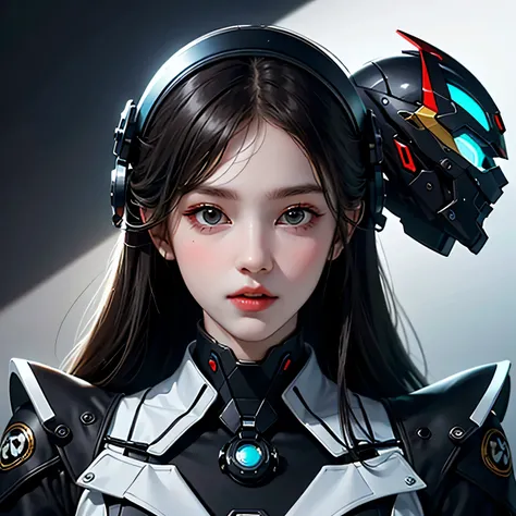 best image quality, excellent details, ultra high resolution, (fidelity: 1.4), best illustrations, Favor details, condensed 1girl, With a delicate and beautiful face, Dressed in a black and white mecha, wearing a mechanical helmet, Have a direction control...