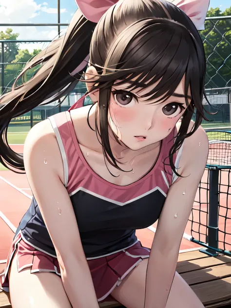 super detailed game cg, (high resolution:1.1),(absurd:1.1), anime, tennis court、pretty girl, 1 girl, takane manaka, small breast...