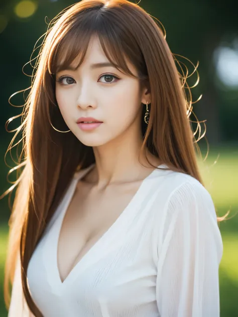 high resolution,
1 beautiful young woman,
8k,best quality, masterpiece, ultra high res,(photorealistic:1.4), RAW photo, (fair skin:1.2),
wearing a white clothes,
85mm lens,f/8.0,
background,
gyaru,
brown hair,
medium breasts,
looking at viewer, beautiful e...