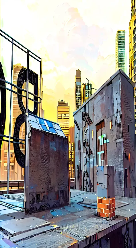 there is a large sign that says 30 on a building, city rooftop, skyline view from a rooftop, realistic establishing shot, urban fantasy setting, urban in background, rooftop, city backdrop, realistic scene, in a rooftop, on a rooftop, standing on a rooftop...