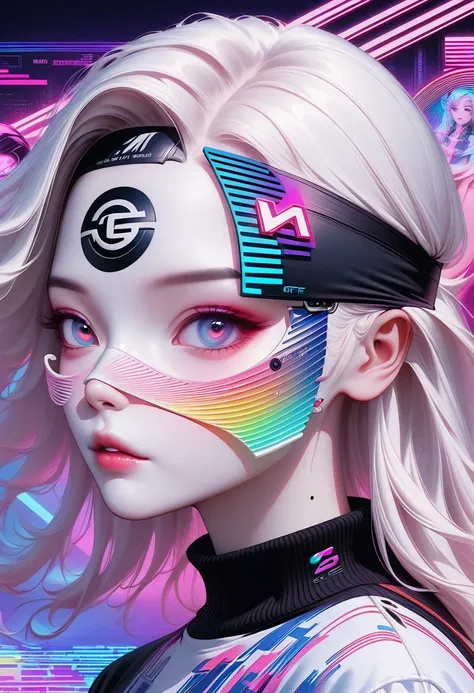 close-up of person wearing headband, the art of math inspired by yanjun cheng, douban, the art of math, vibrant fan art, lofi po...