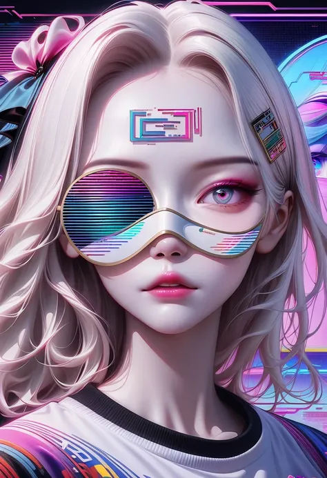 close-up of person wearing headband, the art of math inspired by yanjun cheng, douban, the art of math, vibrant fan art, lofi po...