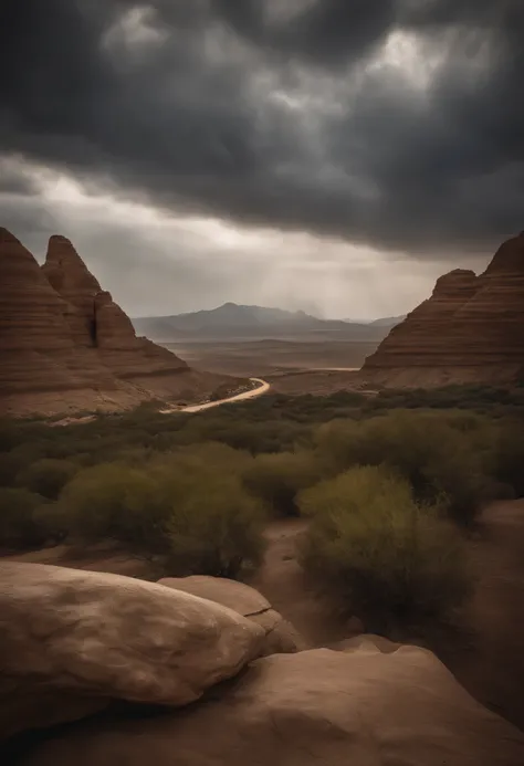  Uma imagem impressionante do Monte Sinai envolto em nuvens, representing the place where Moses received the Ten Commandments from God.