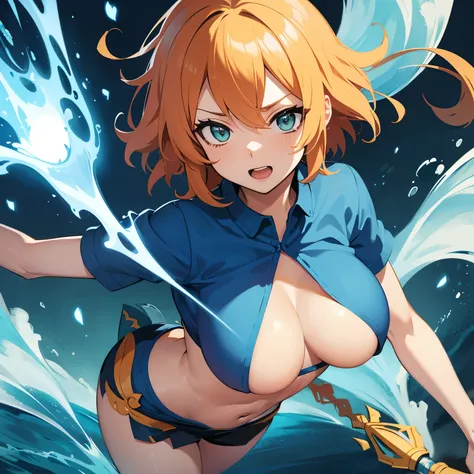 Nami showing her chest with force