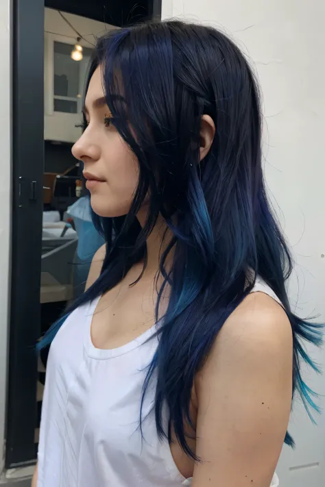 dye her hair blue 