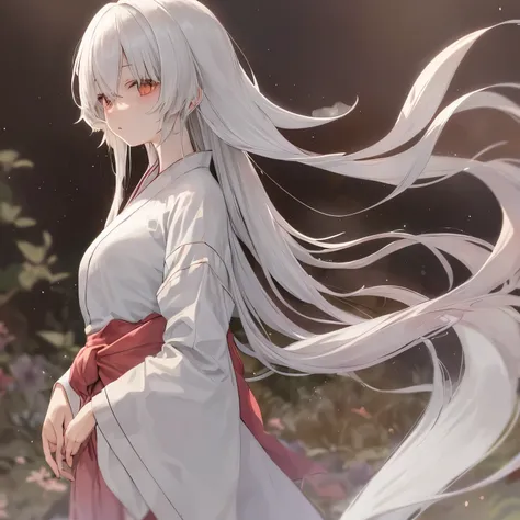 In the world of ghostly anime, there exists a solitary girl with ethereal beauty. Her long, translucent hair flows like gossamer threads, cascading down her back in a hauntingly beautiful wave. Her bangs cover her forehead, framing her pale, ghostly face. ...