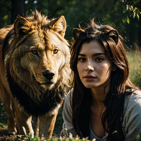 Wolf and lion