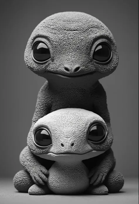 black and white photo of a small stuffed animal, Mother portrait, Anton Semenov, Clay character, inspired by E. T. A. Hoffmann, Grey Anthropomorphic, as a Clay character, Junji, that&#39;s 4 thousand, Stop-motion character animation, clay render, six of li...