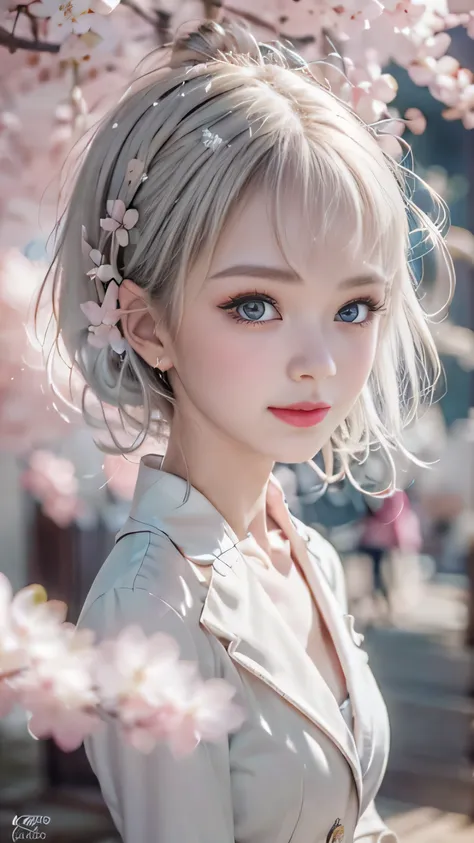 ((Girls standing on a row of cherry blossom trees)),top quality work，Real work，Ultra premium graphics，8K HD CG作品，high quality graphics，High-definition CG works，10x pixels，super fine details：1.1，Advanced technical details：1.1Photo-realistic，indoor lighting ...