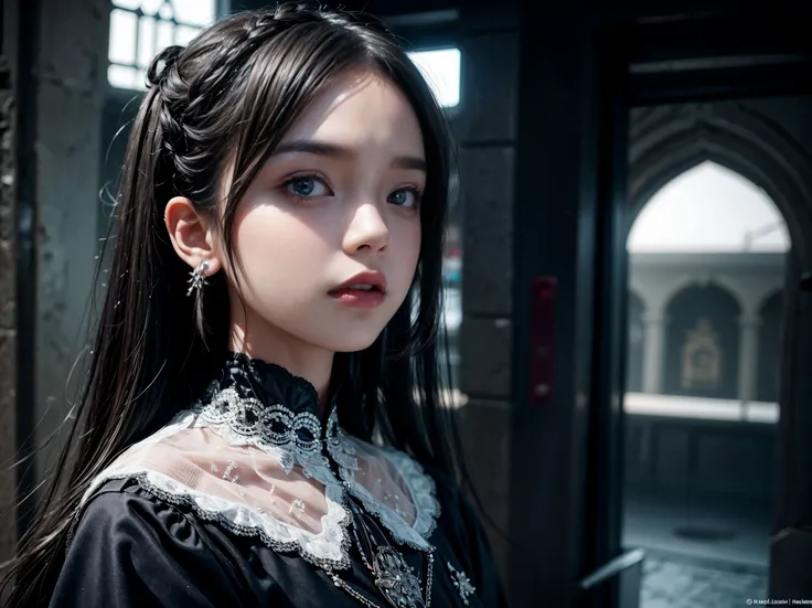 beautiful girl(alone)、photograph、Fantastic、(Loretta Lux:1.3)、pastel colour:0.6、surrealism:1.1、high contrast、super detailed、8K、Surreal hairstyle(monochromatic)