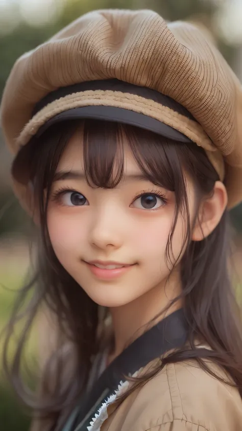 (( sfw: 1.4)), (( detailed face)), (( sfw, beret , smile , outdoor, 1 Girl)), Ultra High Resolution, (Realistic: 1.4), RAW Photo, Best Quality, (Photorealistic Stick), Focus, Soft Light, ((15 years old)), ((Japanese)), (( (young face))), (surface), (depth ...