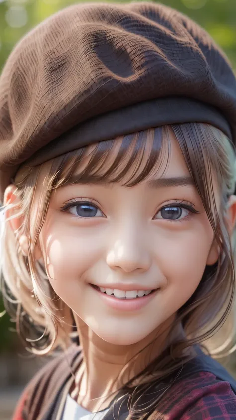 (( sfw: 1.4)), (( detailed face)), (( sfw, beret , smile , outdoor, 1 Girl)), Ultra High Resolution, (Realistic: 1.4), RAW Photo, Best Quality, (Photorealistic Stick), Focus, Soft Light, ((15 years old)), ((Japanese)), (( (young face))), (surface), (depth ...