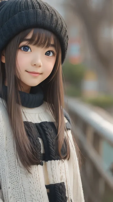 (( sfw: 1.4)), (( detailed face)), (( sfw, knit hat , smile , outdoor, 1 Girl)), Ultra High Resolution, (Realistic: 1.4), RAW Photo, Best Quality, (Photorealistic Stick), Focus, Soft Light, ((15 years old)), ((Japanese)), (( (young face))), (surface), (dep...