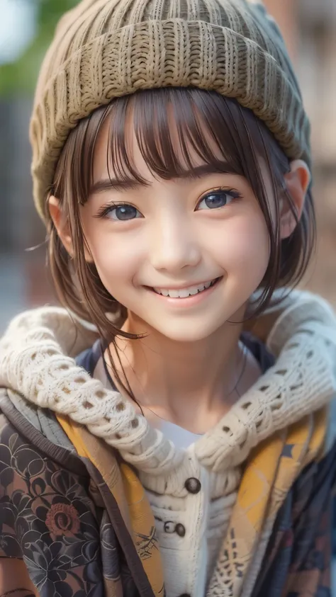 (( sfw: 1.4)), (( detailed face)), (( sfw, knit hat , smile ,, extra short hair, sidelocks-hair, outdoor, 1 Girl)), Ultra High Resolution, (Realistic: 1.4), RAW Photo, Best Quality, (Photorealistic Stick), Focus, Soft Light, ((15 years old)), ((Japanese)),...