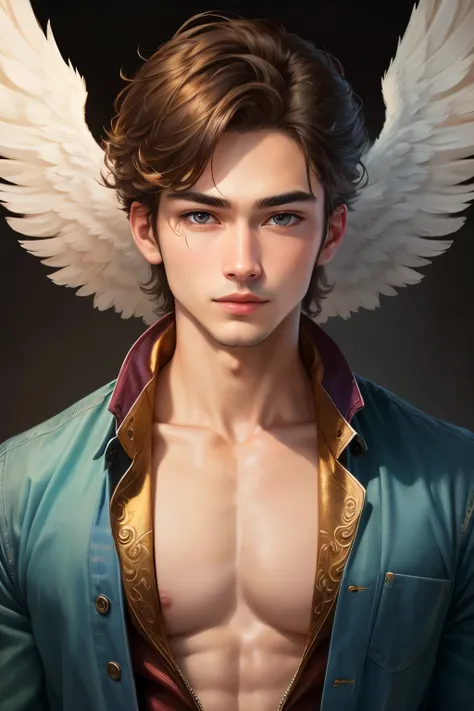 ((highest quality)), ((masterpiece)), (be familiar with), perfect face,Angel,male