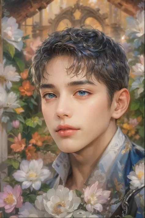 (masterpiece, top quality, best quality, official art, beautiful and aesthetic:1.2), boy, handsome, extreme detailed faces, (fractal art:1.3), colorful, highest detailed, (perfect face), shiny skin, HDR, cantarella, extremely detailed surroundings, 