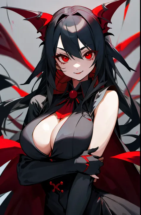 Girl, vampire hunter, red eyes, tempting breasts