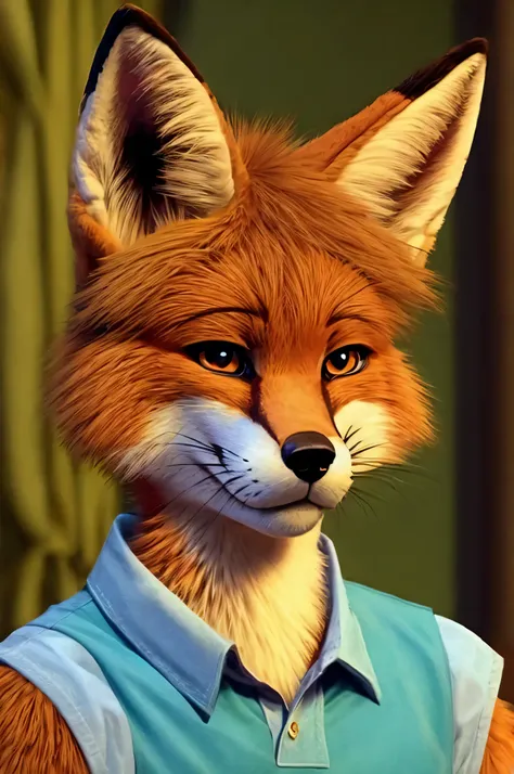 Male anthropomorphic fox, short hair