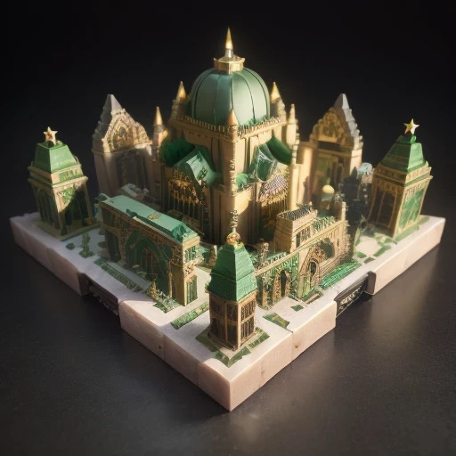 Imperial Green Jade，Gothic architecture，3598 lithium battery Mars realistic model, (original photo, best quality, masterpiece:1.4),Steampunk Cyberpunk 6820 Isometric City,(CyberpunkLithium Star light:1.3), Lithium Star (related to land),(in a Isometric:1.3...