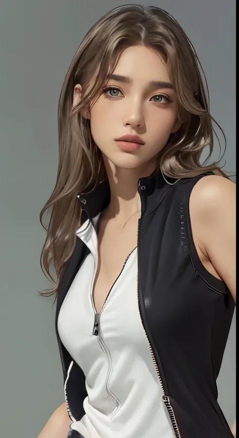 (masterpiece、highest quality、photorealistic、High resolution、photograph、:1.3)、very close up shot、sharp focus、one brunette girl、european girl、hot models、Highly detailed eyes and pupils、real skin、slim body shape、、small breasts、highly detailed hair、delicate se...