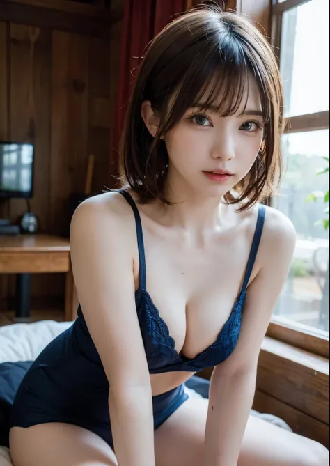 NSFW,(cammel toe),(Best Quality:1.2), female dog,(Female genitals:1.1),in 8K, Raw photo, (Dark blue eyes :1.1), full body Esbian,Beautiful sexual woman, Aura with a sense of transparency,face lights, profetional lighting, Cinematic lighting, In the thick f...