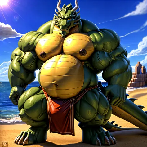 shendu, eastern dragon king, male dragon, eastern dragon,hefty body,  with very big muscles, hulking, huge, colossal body,  extremely strong, big abdominal muscles, hefty musclegut, pecs, Strong and robust musclegut , prominent muscle abs, sharp claws, leg...