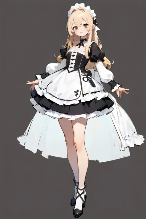 a cartoon image of a woman in a maid outfit