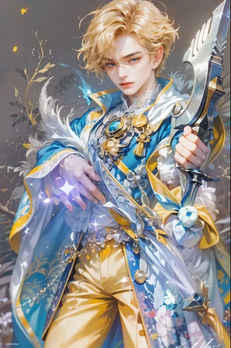 (masterpiece, top quality, best quality, official art, beautiful and aesthetic:1.2), boy, handsome, extreme detailed faces, (fractal art:1.3), colorful, highest detailed, (perfect face), shiny skin, HDR, cantarella, extremely detailed dress, detailed backg...