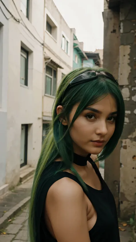 1girls, Nur, green Hair, 24 years old 