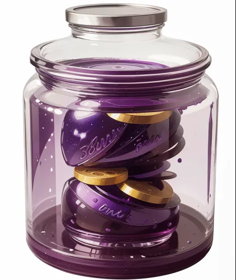 bank of jelly, they want the cosmos, space inside the jar, vector drawing, purple, Purple Space 