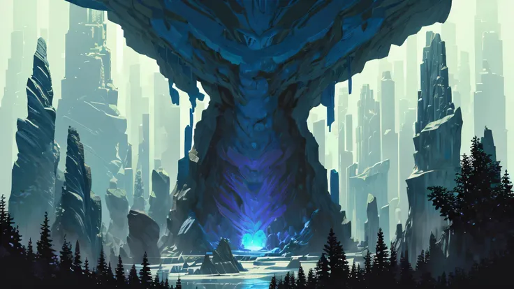 In the heart of the earth, a cavern lies, its entrance guarded by the ancient sentinels of rock.
Within its depths, shadows dance, playing tricks on the eyes of those who dare to explore.
The air is cool and still, carrying whispers of secrets hidden withi...