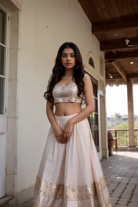 Indian girl in lehnga and na
