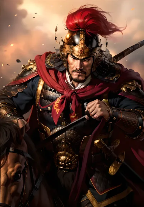 (4K, best quality, High resolution:1.1), (masterpiece:1.1), man, (Chinese male:1.2), youth, warrior, exquisite eyes,, Strong, brave的, brave, powerful, Dear, disciplined, confident, looking at the audience,middle aged,
Face, supportive, crown , armor, p...
