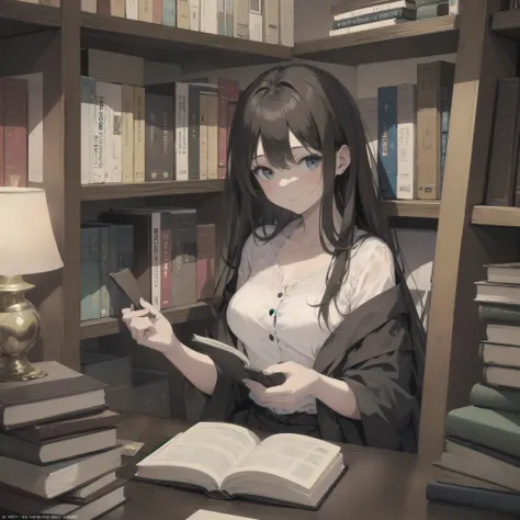 indulgence Quiet reading: in a corner of the library, she was immersed in a new novel. Her hands never stop turning the pages and she murmurs to herself, "This is true savouring". For her, reading was the greatest pleasure.
